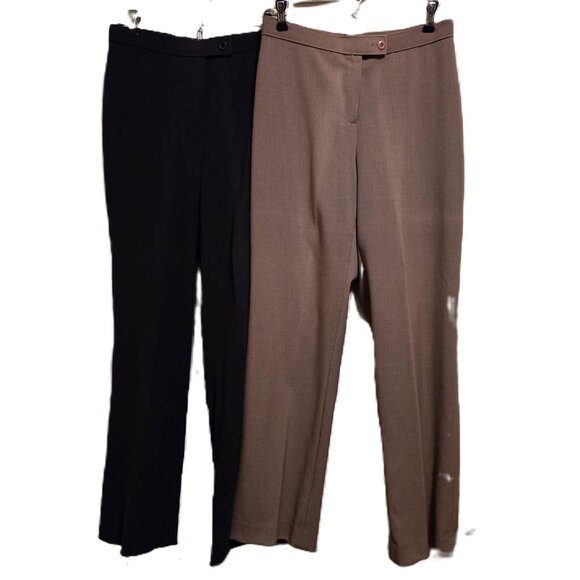 NWOT 2 Pairs East 5th Straight Trouser Dress Slacks Pants Dk Navy&Tan Women's 4P - Picture 1 of 7